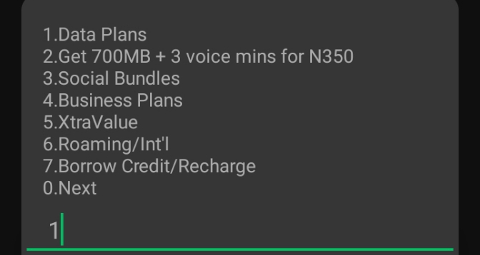 Step 2 on how to buy mtn always on data plan