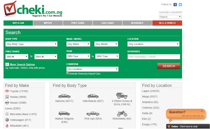 Banner image of cheki Nigeria's biggest e-commerce platform for cars